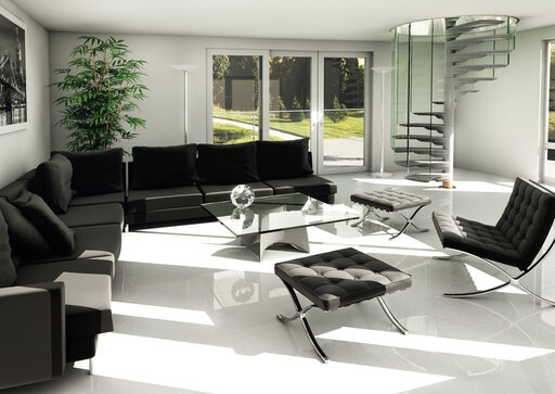 Sky-Screw – Curved glass staircase with an open, sculptural effect