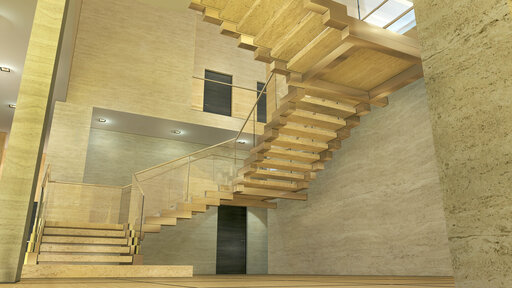 Cobra Desert – Curved steel staircase with a striking sculptural form