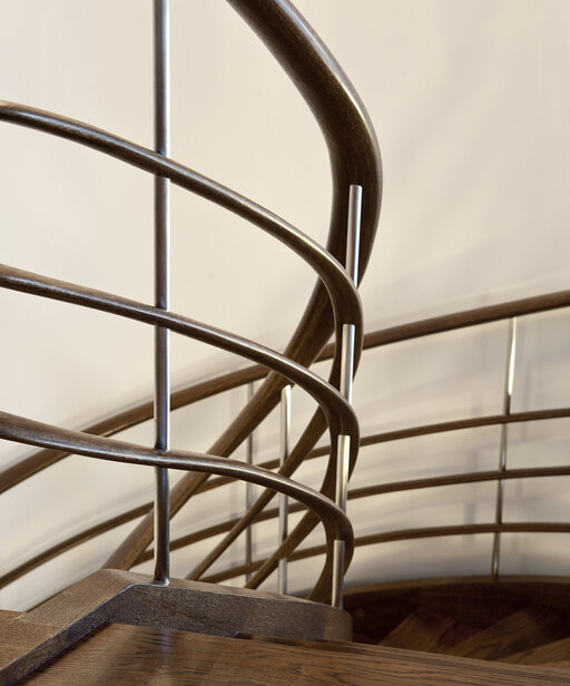 Classic railing with wooden handrail